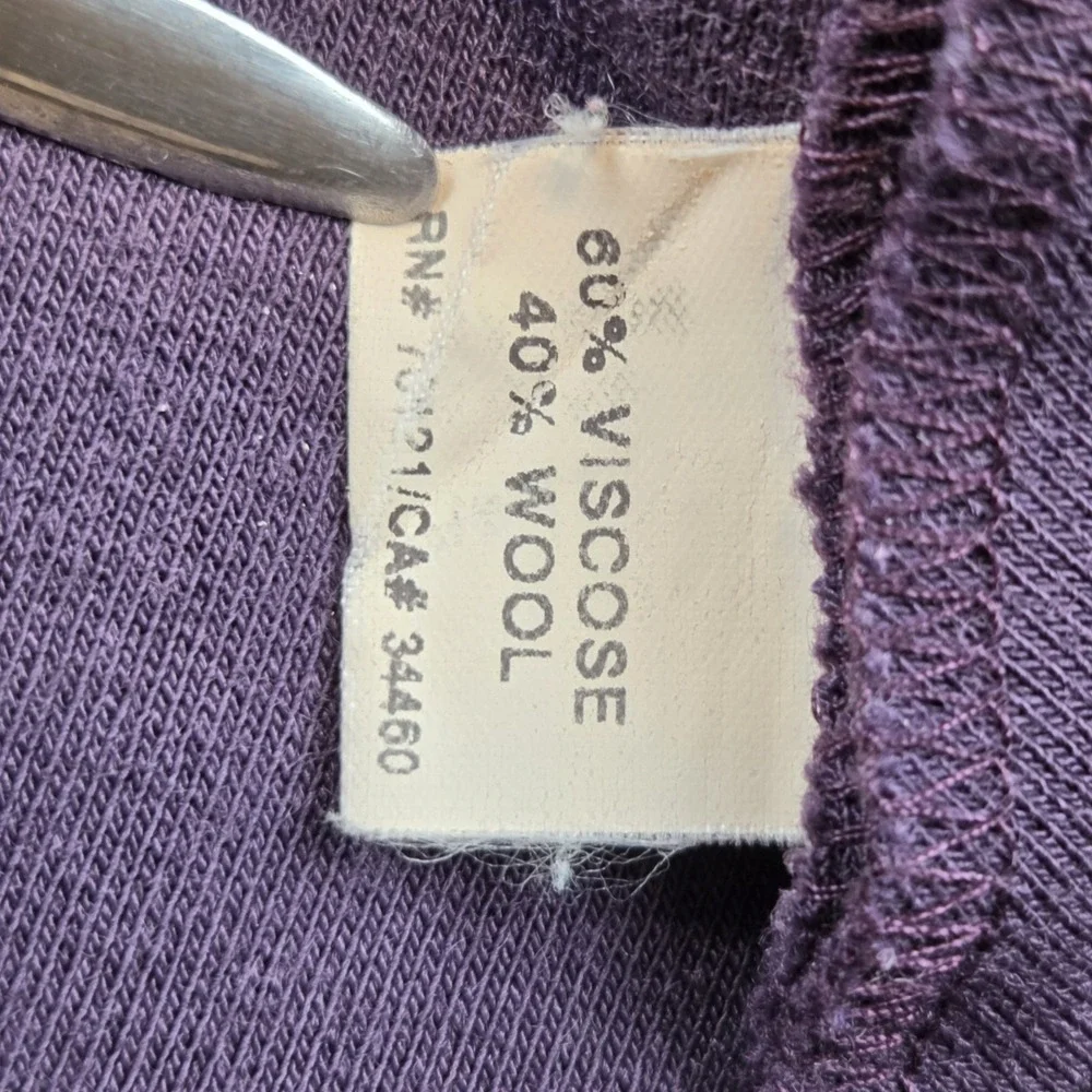 Eileen Fisher Open Front Cardigan Women's Medium Purple Wool‎ Blend Wrap Office